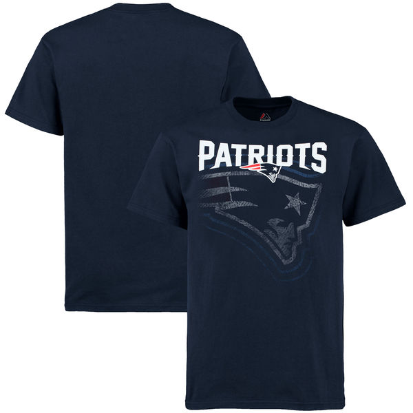 Men NFL New England Patriots Majestic Empty Backfield TShirt Navy